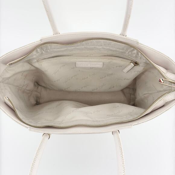 Tommy Hilfiger Tote Handbag - Canvas Large Bag with Leather Handles AW12310 - Picture 4 of 16